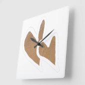 Kute Doodle Sand Hearts Coastal Sandy Beach 2021 Vierkante Klok (Hoek)