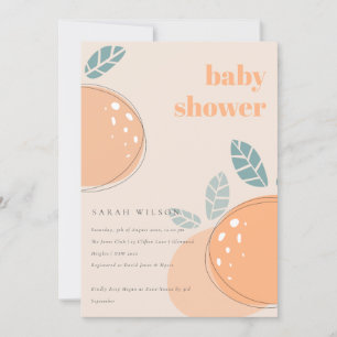 Kute doorn Blush Oranje fruitig vet Baby shower Kaart