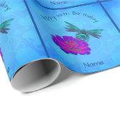 Kute Dragonfly op bloem, speciaal gepersonaliseerd Cadeaupapier (Rol Hoek)