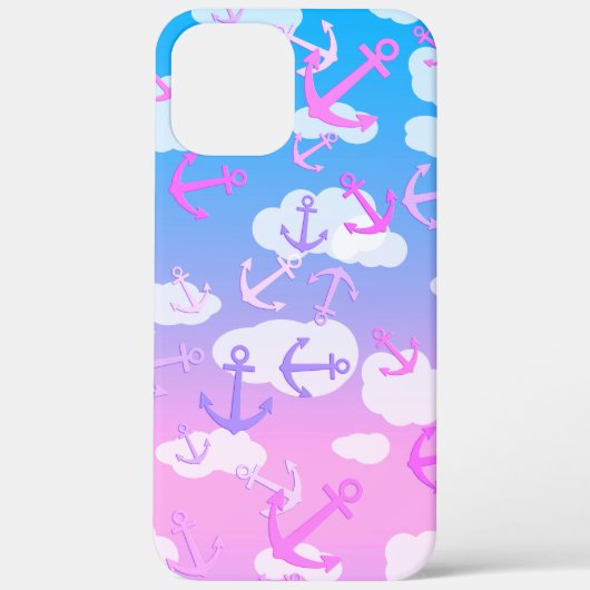 Kute drijvende ankers in de lucht, roze en blauw Case-Mate iPhone case (Achterkant)