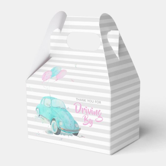 Kute drive door Baby shower voordeur box 🚗 Bedankdoosjes (Voorkant Zijde)