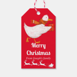 Kute duck kerst cadeaulabel