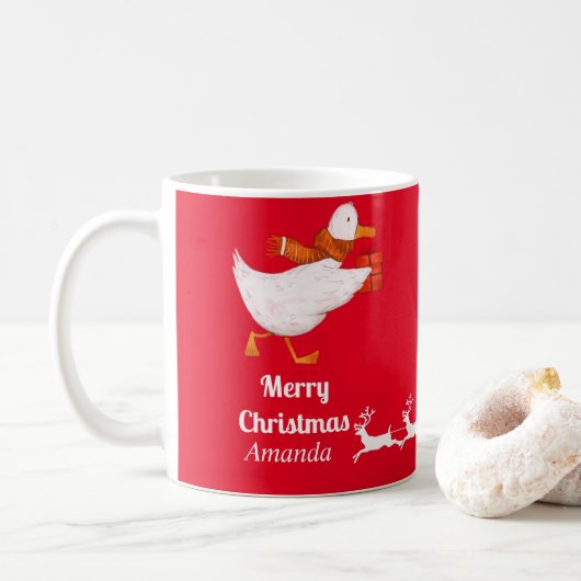 Kute duck kerst koffiemok (Met donut)