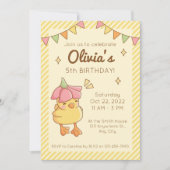 Kute Ducking Birthday Party Invitation Card Kaart (Voorkant)