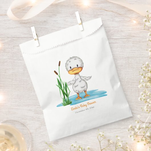 Kute ducking gender-neutraal baby shower bedankzakje (Geknipt)