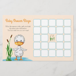 Kute Ducking in een Pond Baby shower Bingo Kaart