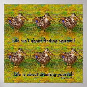 Kute Ducks Life Inspirerend Quote Poster