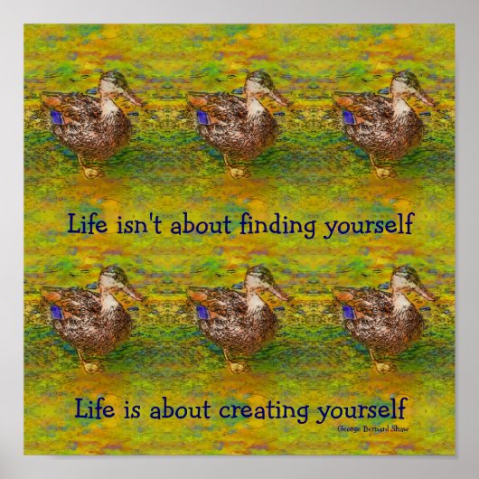 Kute Ducks Life Inspirerend Quote Poster (Voorkant)
