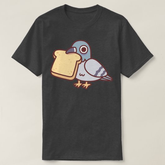 Kute duif met brood 1 t-shirt (Design voorkant)
