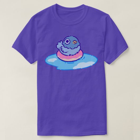 Kute duif op een donut floater in een puddle Limit T-shirt (Design voorkant)