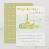 Kute duik in onderwateronderzeeër elke zondag bedankkaart (Voorkant / Achterkant)