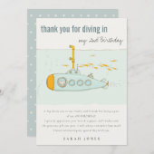 Kute duik in onderwateronderzeeër elke zondag bedankkaart (Voorkant / Achterkant)