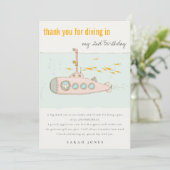 Kute duik in onderwateronderzeeër elke zondag bedankkaart (Staand voorkant)