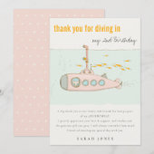 Kute duik in onderwateronderzeeër elke zondag bedankkaart (Voorkant / Achterkant)