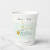 Kute duik in onderwateronderzeeër elke zondag papieren bekers (Voorkant)