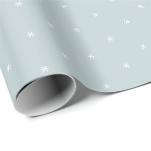 Kute dusty blue white snewflakes winter Feestdagen Cadeaupapier