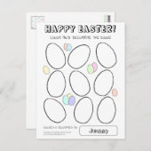 Kute Easter Egg Coloring Wenskaart voor kinderen Briefkaart (Voorkant / Achterkant)