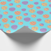 Kute Easter Egg Pattern Colorful Spring Blue Cadeaupapier (Hoek)