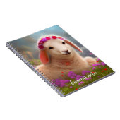 Kute-easter lamb met bloemen - notitieboek (Rechterzijde)