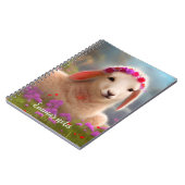 Kute-easter lamb met bloemen - notitieboek (Linkerzijde)