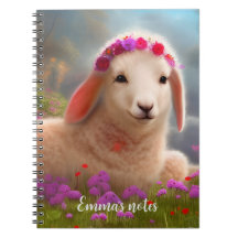 Kute-easter lamb met bloemen -