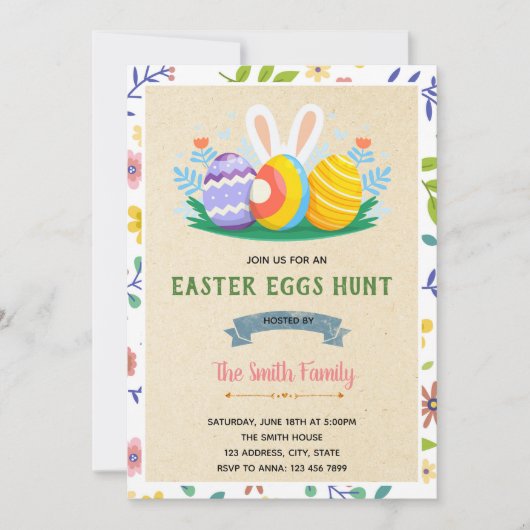 Kute-easter-uitnodiging Kaart (Voorkant)