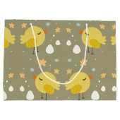 Kute-easterkuikens en weinig-eierspatroon large cadeautasje (Achterkant)