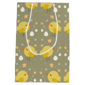 Kute-easterkuikens en weinig-eierspatroon medium cadeauzakje (Achterkant)