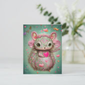 Kute eekhoorn en hart feestdagenkaart (Staand voorkant)