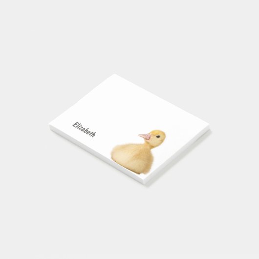 Kute eend gepersonaliseerde naam post-it® notes (Schuin)