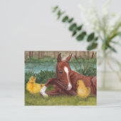 Kute eenden en briefkaart van foeragel (Staand voorkant)