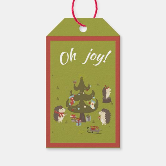 Kute egel met astomstructuur en hoge Kinderen Cadeaulabel (Voorkant)