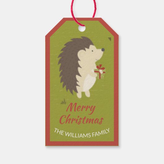 Kute egel met astomstructuur en hoge Kinderen Cadeaulabel (Achterkant)