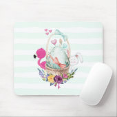 Kute Egg in een mandje met Flamingo en Bunny Muismat (Met muis)