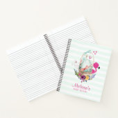 Kute Egg in een mandje met Flamingo en Bunny Notitieboek (Binnen)