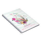 Kute Egg in een mandje met Flamingo en Bunny Notitieboek (Rechterzijde)