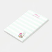 Kute Egg in een mandje met Flamingo en Bunny Post-it® Notes (Schuin)