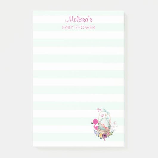 Kute Egg in een mandje met Flamingo en Bunny Post-it® Notes (Voorkant)