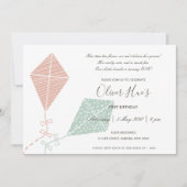 KUTE ELEGANT PINK BLUE KITE KINDER TODDLER BIRTHDA KAART (Voorkant)