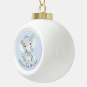 Kute Elephant Baby Boys First Kerstmis Keramische Bal Ornament (Rechts)