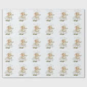 Kute Elephant Baby Script Baby Wrapping Paper Cadeaupapier (Vlak)
