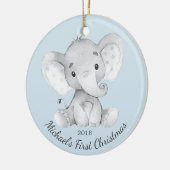 Kute Elephant Boys First Kerstversiering Keramisch Ornament (Links)