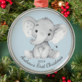 Kute Elephant Boys First Kerstversiering Metalen Ornament