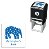 Kute Elephant Crafting Bookplate Rubber Stamp Zelfinktende Stempel (In situ)