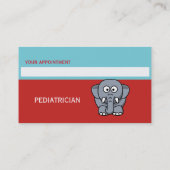 Kute Elephant Pediatricia Benoemkaart Afsprakenkaartje (Achterkant)