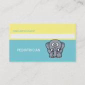 Kute Elephant Pediatricia Benoemkaart Afsprakenkaartje (Achterkant)