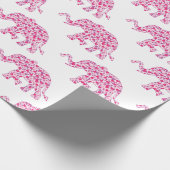 Kute elephants gemaakt van Little Pink Hearts Cadeaupapier (Hoek)