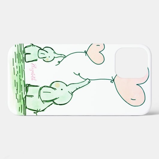 Kute elephants met ballonnen - gepersonaliseerd Ho Case-Mate iPhone Case (Achterkant (horizontaal))