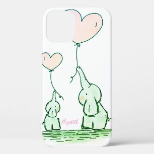 Kute elephants met ballonnen - gepersonaliseerd Ho Case-Mate iPhone Case