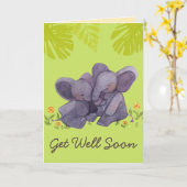 Kute elphant en aanmoediging krijgen goed groene C Kaart (Gele Bloem)